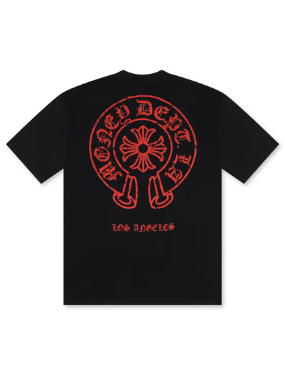 Money Dept. Vintage Old English Tee - Black/Red by Denim Exchange