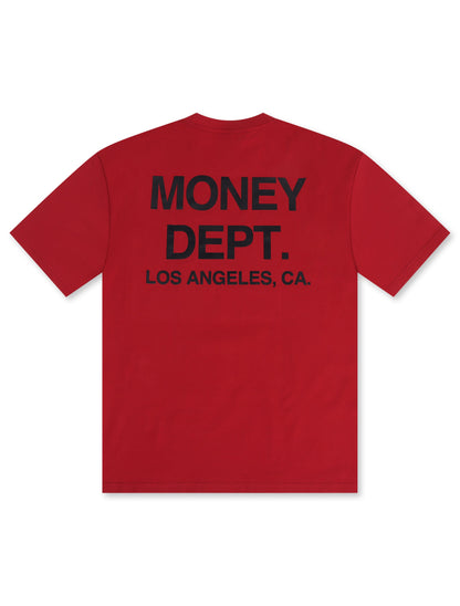 Money Dept. Los Angeles Heavyweight Tee - Burgundy/Black by Denim Exchange