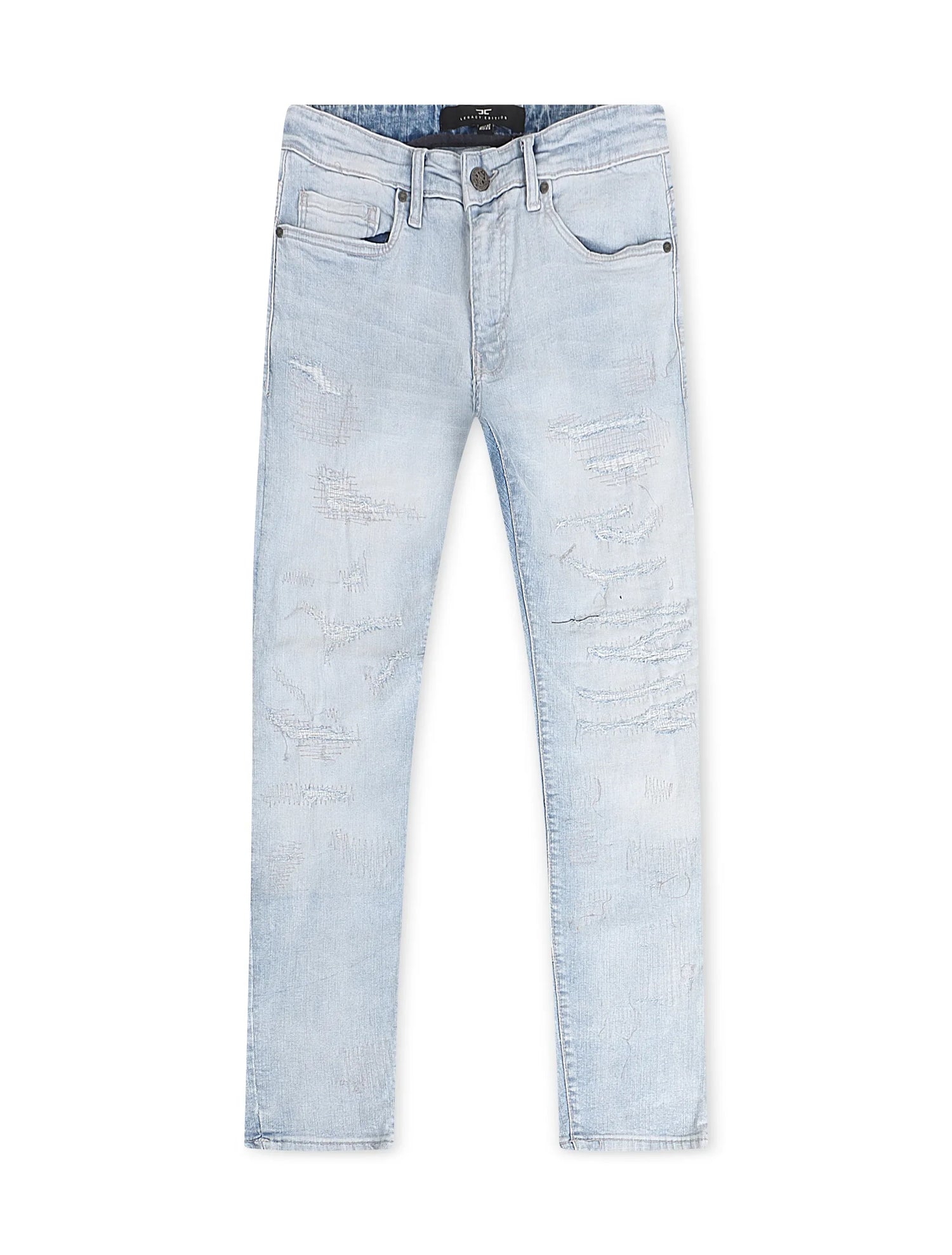 Jordan Craig Rip and Repair Ross Fit Jeans - Ice Blue by Denim Exchange