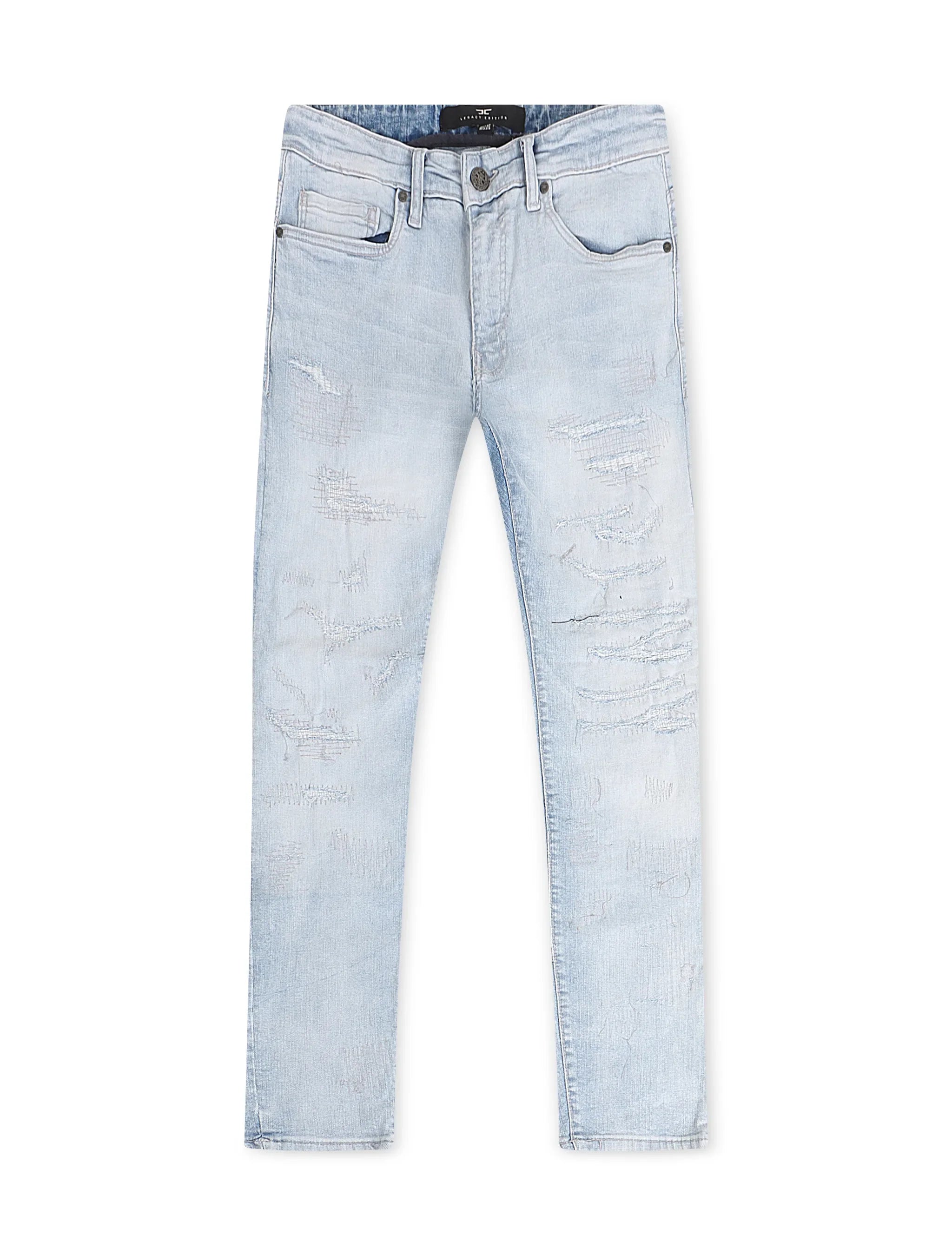 Jordan Craig Rip and Repair Ross Fit Jeans - Ice Blue by Denim Exchange