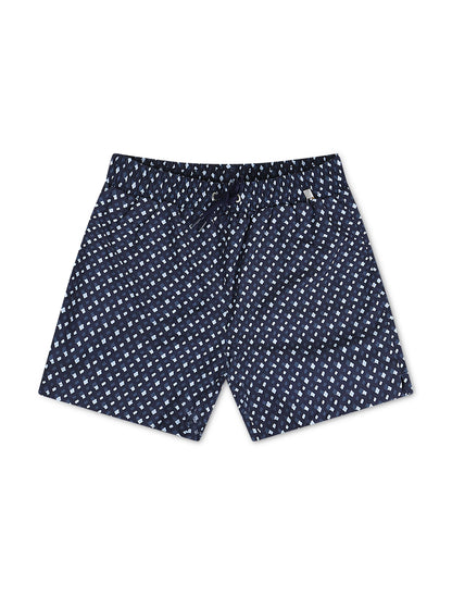 Boss Monogram Print Swim Shorts - Blue by Denim Exchange