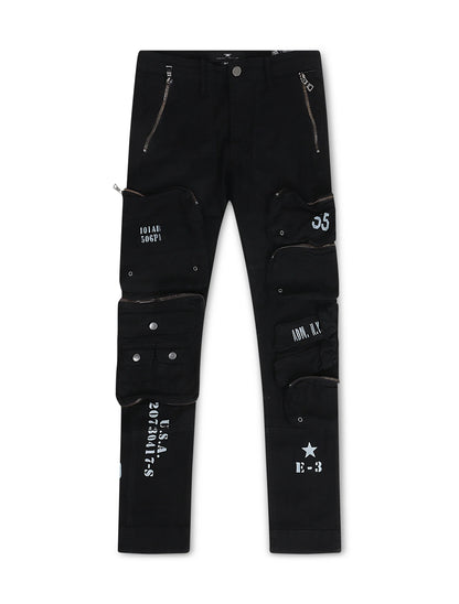 Jordan Craig Field Tech Slim Fit Cargo Pants - Black by Denim Exchange