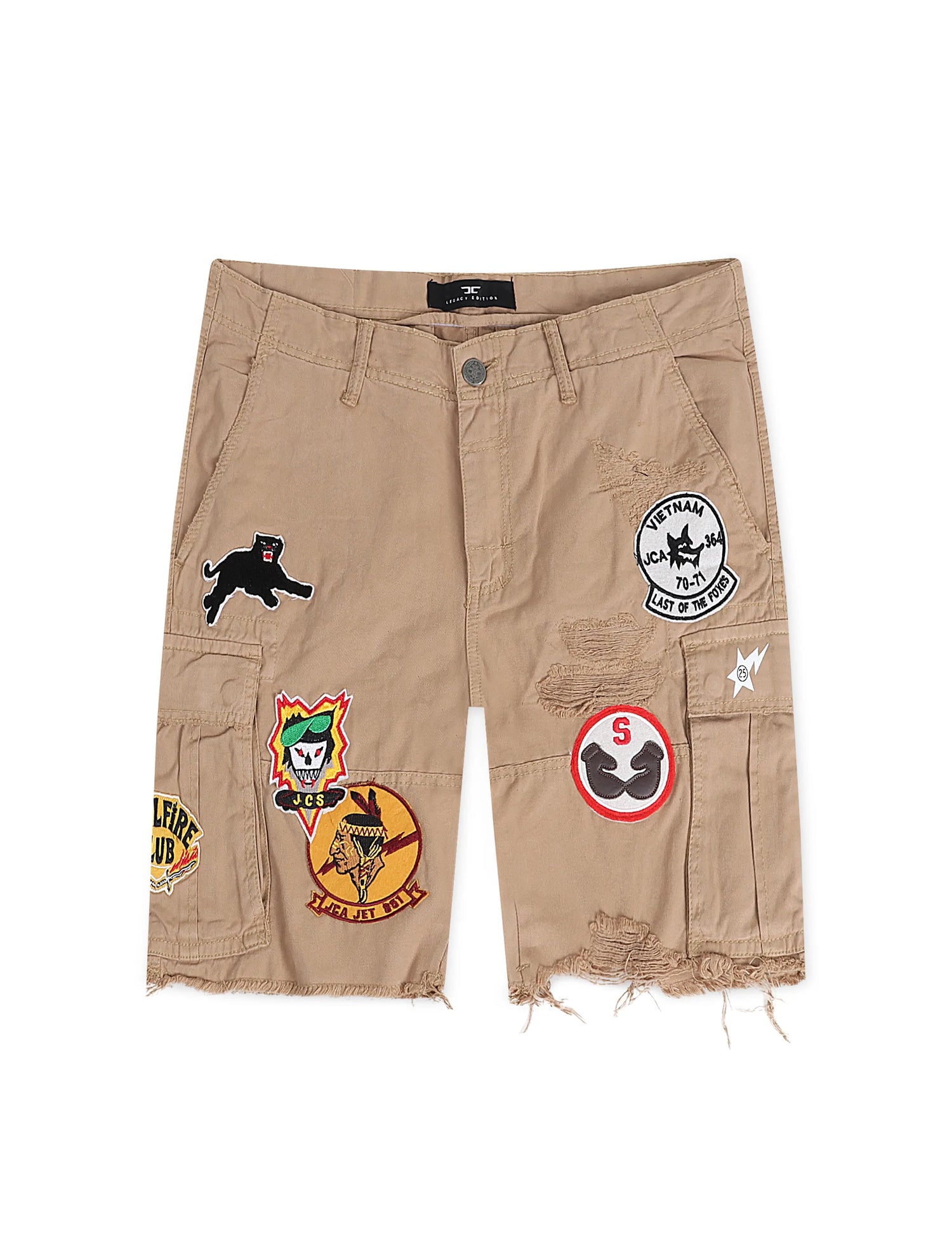 Jordan Craig War Angel Cargo Shorts - Khaki by Denim Exchange