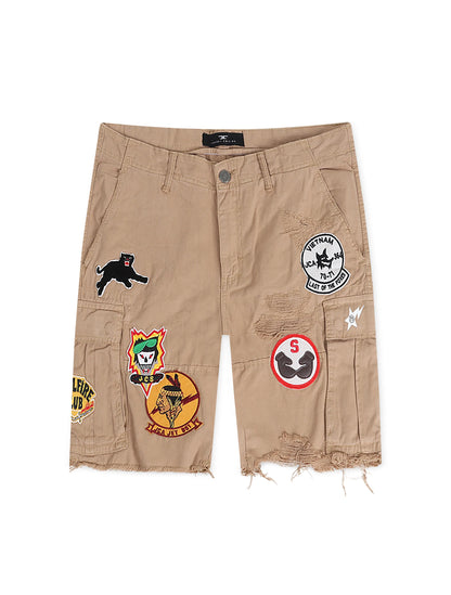 Jordan Craig War Angel Cargo Shorts - Khaki by Denim Exchange