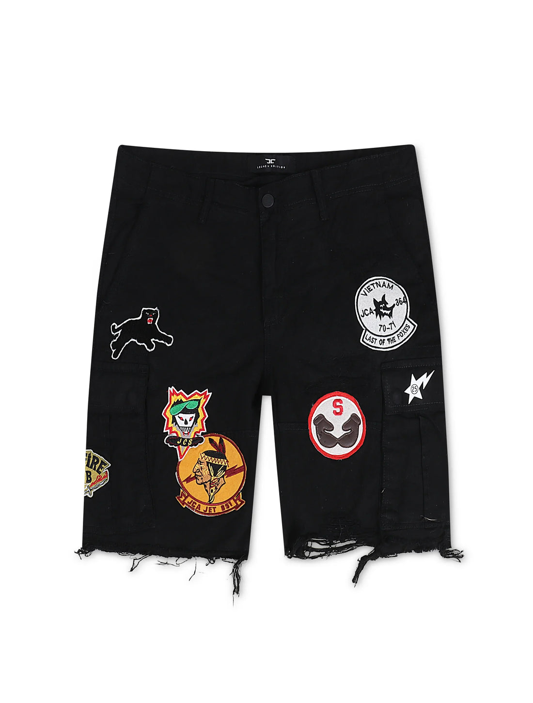 Jordan Craig War Angel Cargo Shorts - Black by Denim Exchange
