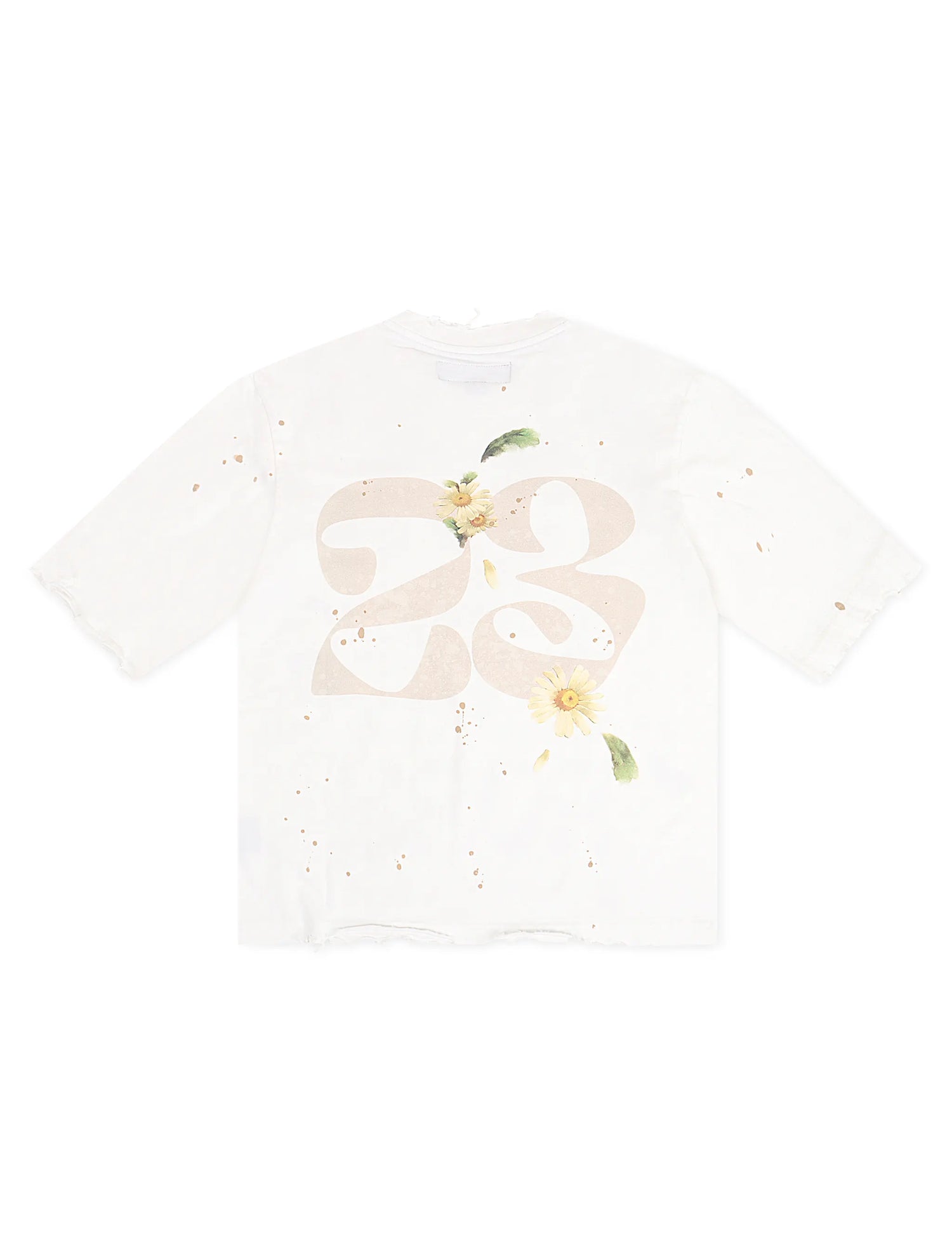 GFA Manassehy Peach Pit Knit Cropped Tee - White by Denim Exchange