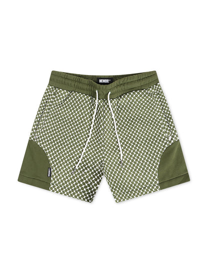 Memory Lane Window Pattern Shorts - Forest by Denim Exchange