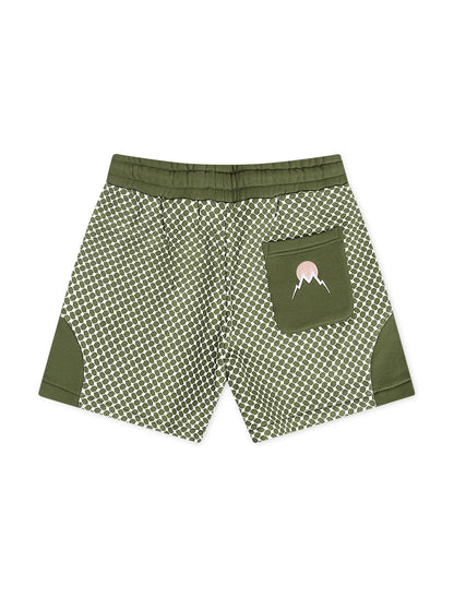Memory Lane Window Pattern Shorts - Forest by Denim Exchange