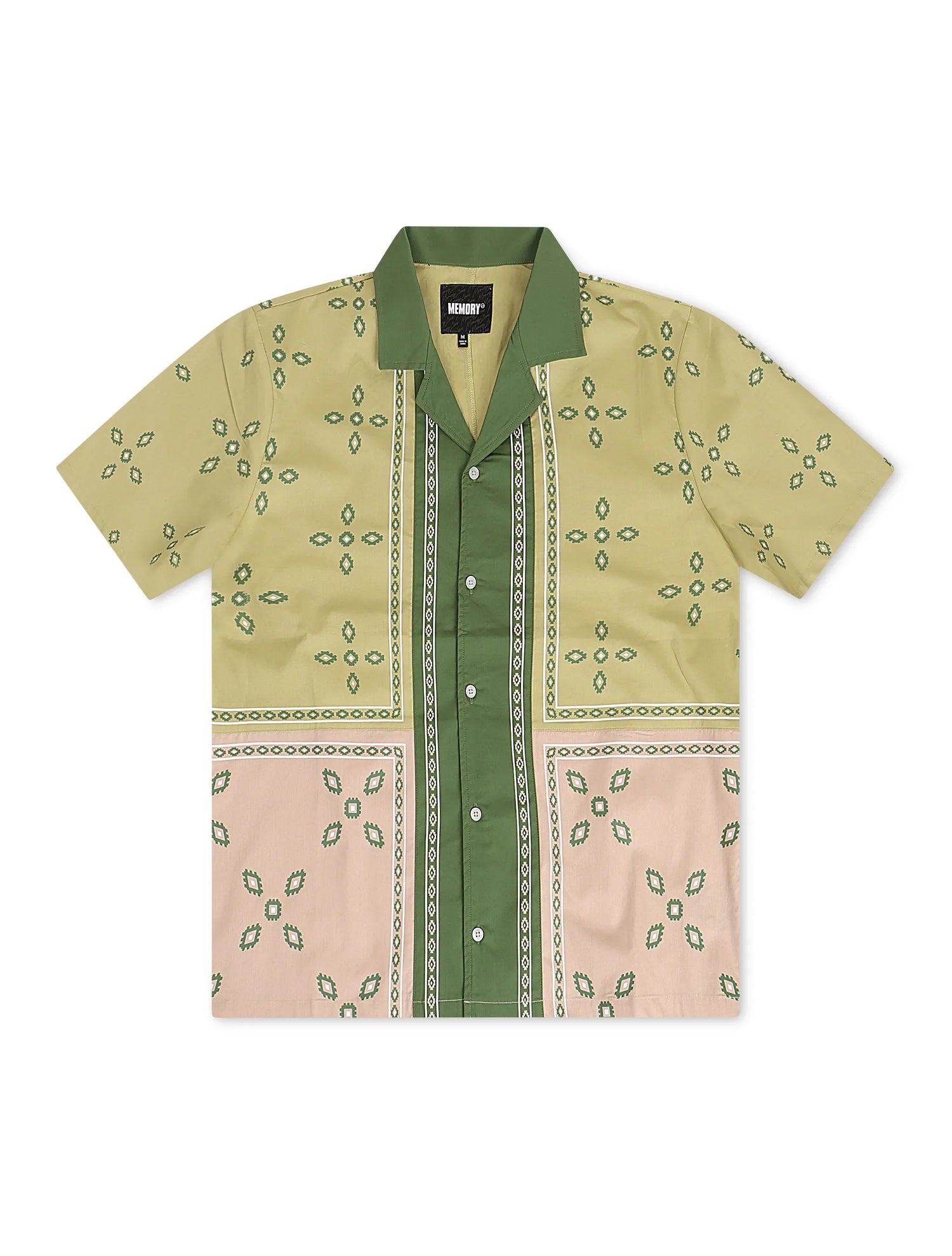 Memory Lane Patch Work Button Up Shirt - Khaki by Denim Exchange