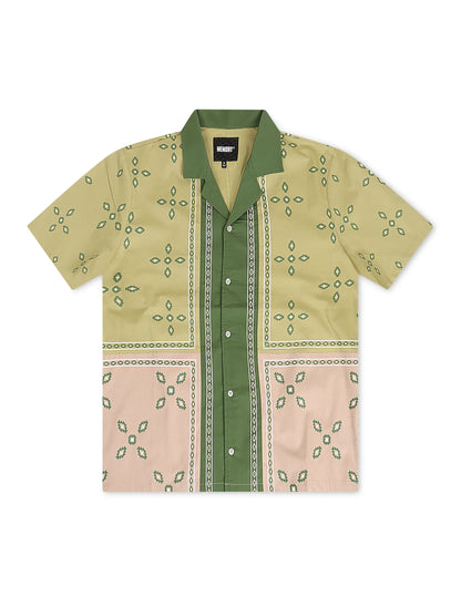 Memory Lane Patch Work Button Up Shirt - Khaki by Denim Exchange