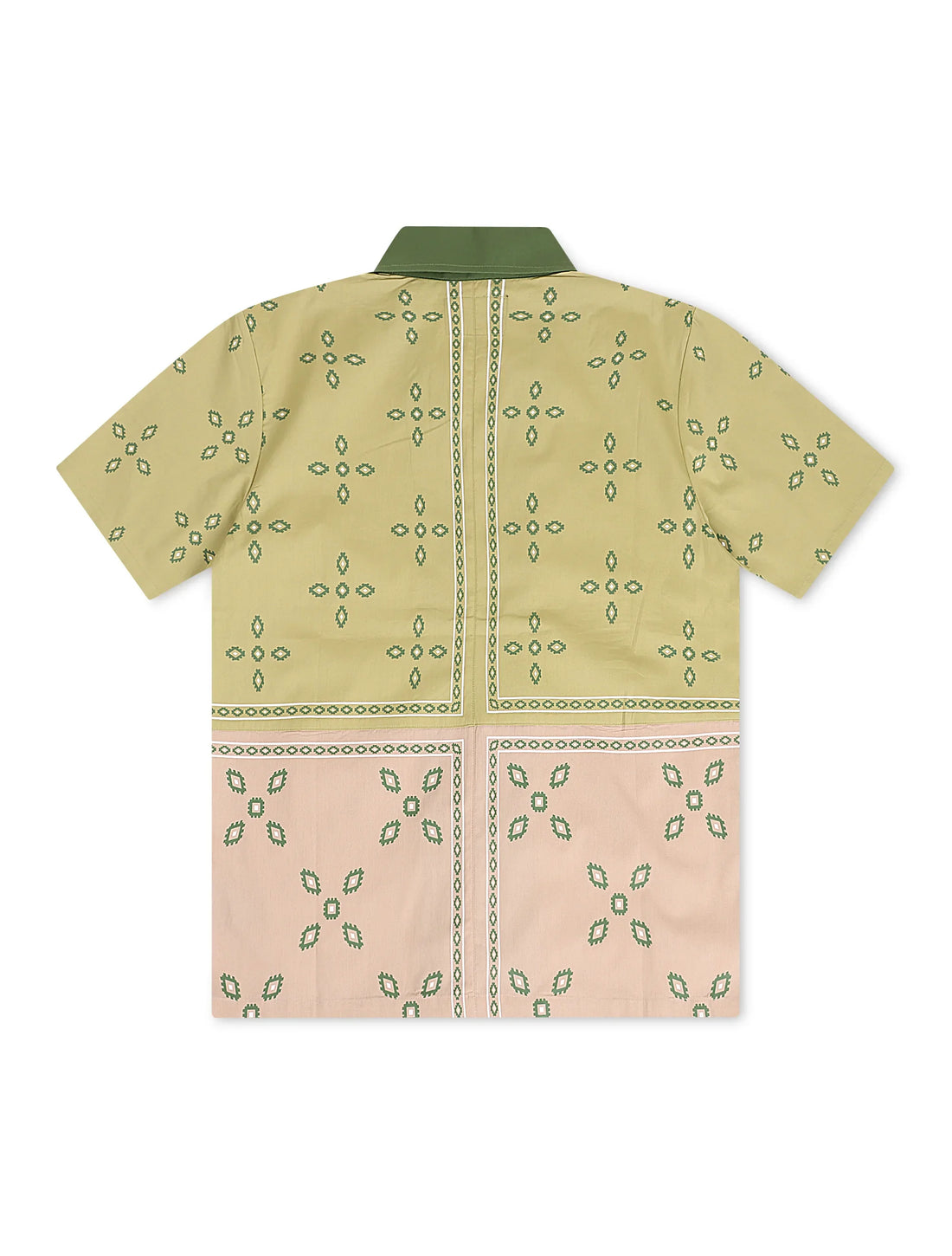 Memory Lane Patch Work Button Up Shirt - Khaki by Denim Exchange