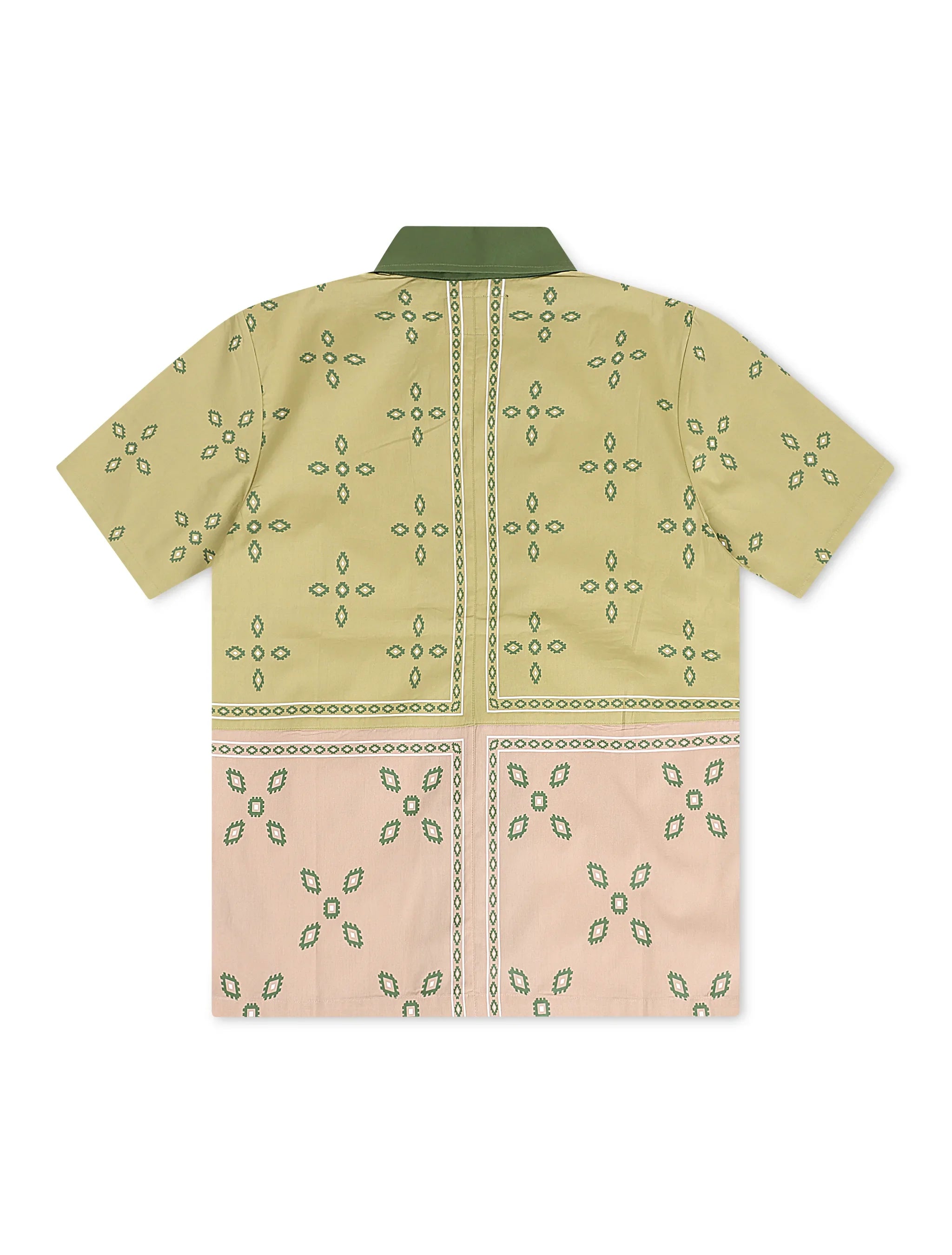 Memory Lane Patch Work Button Up Shirt - Khaki by Denim Exchange