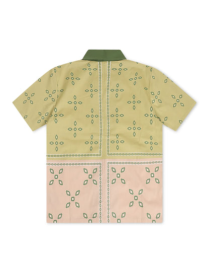 Memory Lane Patch Work Button Up Shirt - Khaki by Denim Exchange