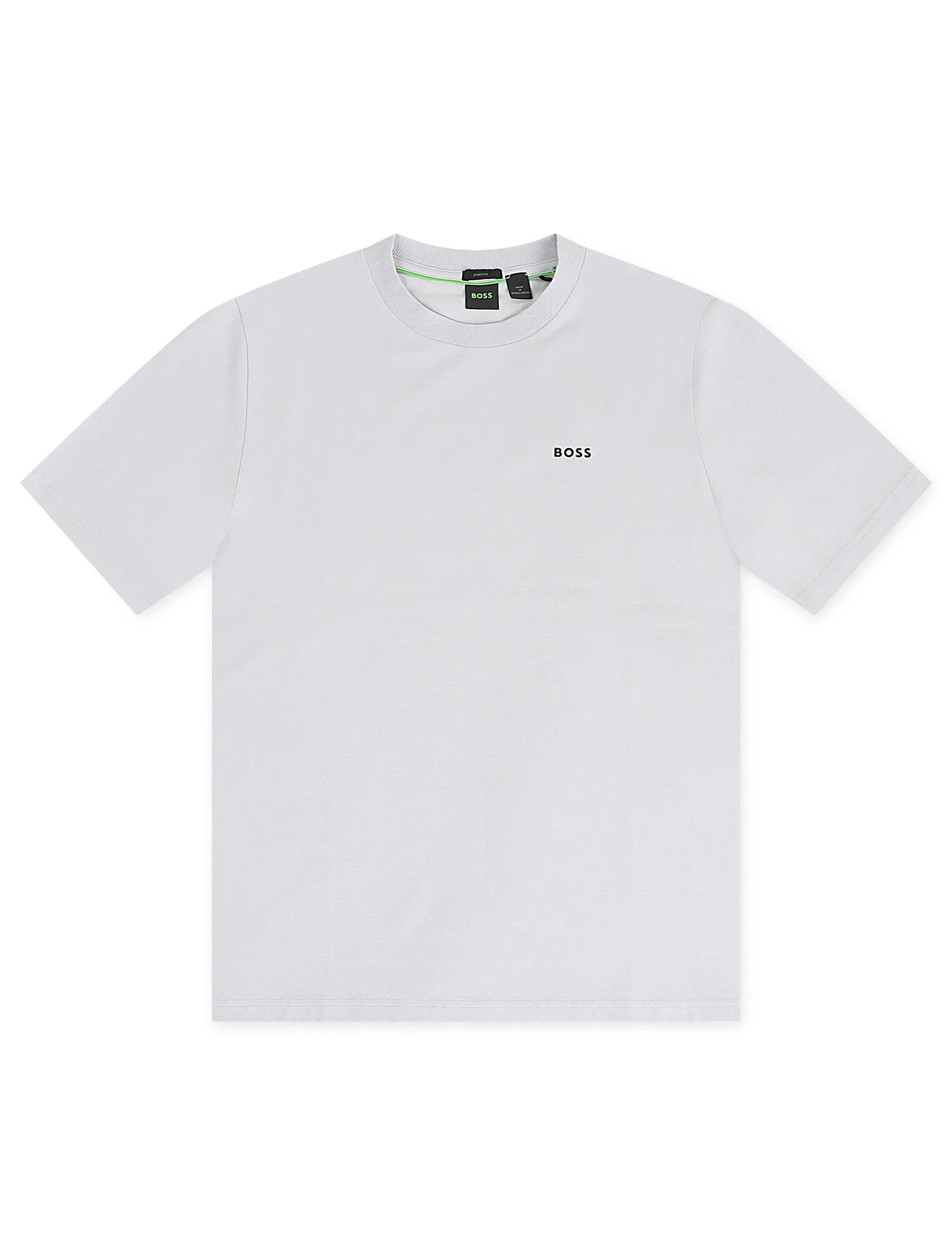 Boss Green Contrast Logo Tee - Light Grey by Denim Exchange