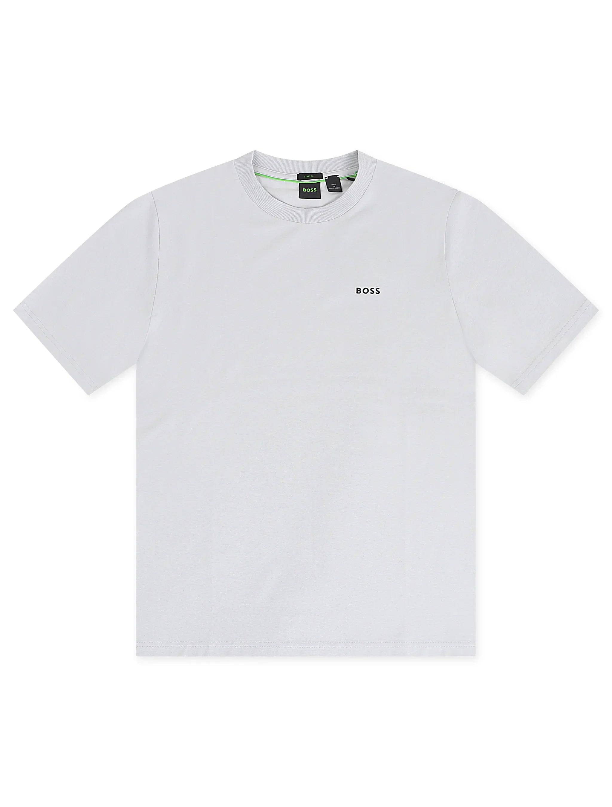 Boss Green Contrast Logo Tee - Light Grey by Denim Exchange