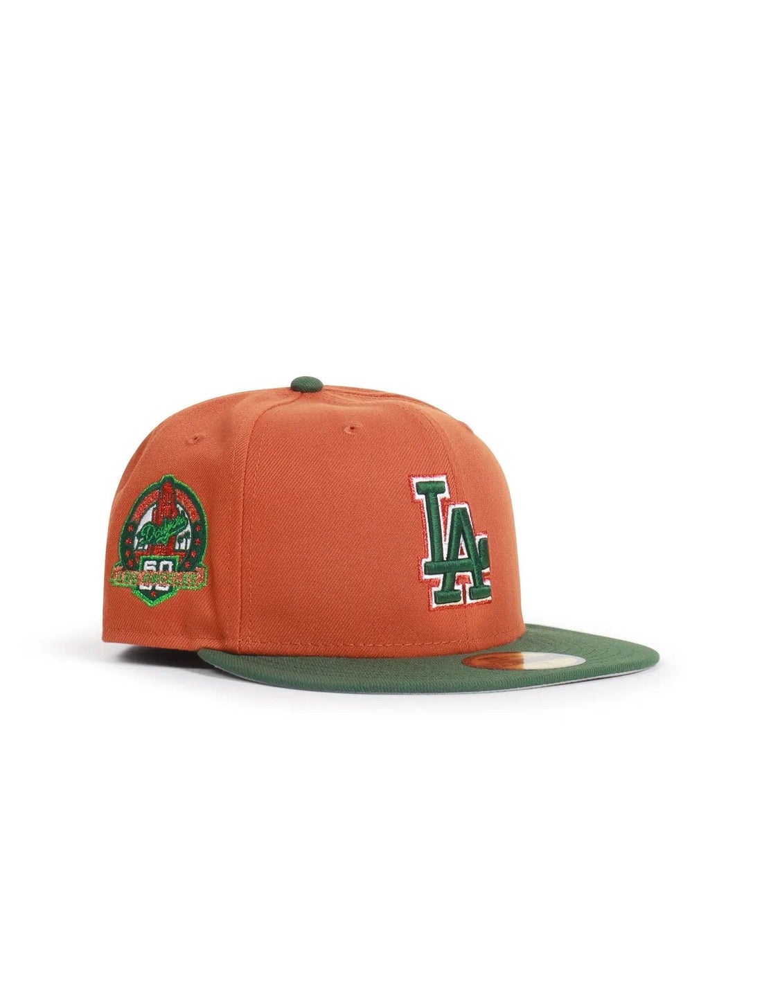 New Era 5950 La Dodgers Los Angeles 60Th Anniversary Hat - Orange/Green by Denim Exchange