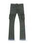 Vicious Denim Cargo Stacked Jeans - Olive by Denim Exchange