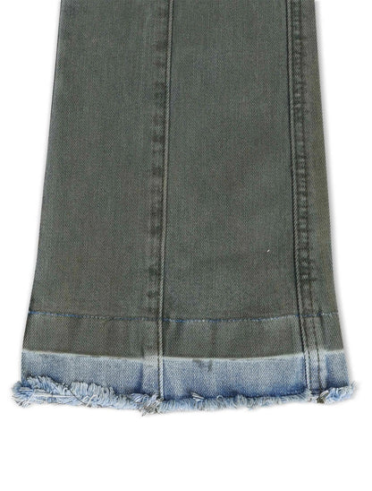 Vicious Denim Cargo Stacked Jeans - Olive by Denim Exchange