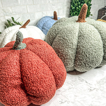 Blair Pumpkin - Handcrafted Blue Pastel Velvet Pumpkin Decor