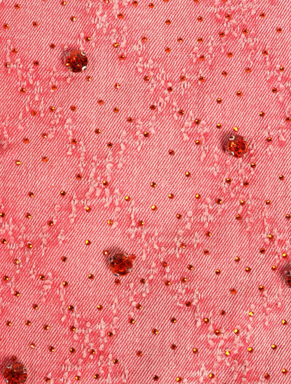 Vicious Denim Rhinestone Flare Jeans - Pink by Denim Exchange