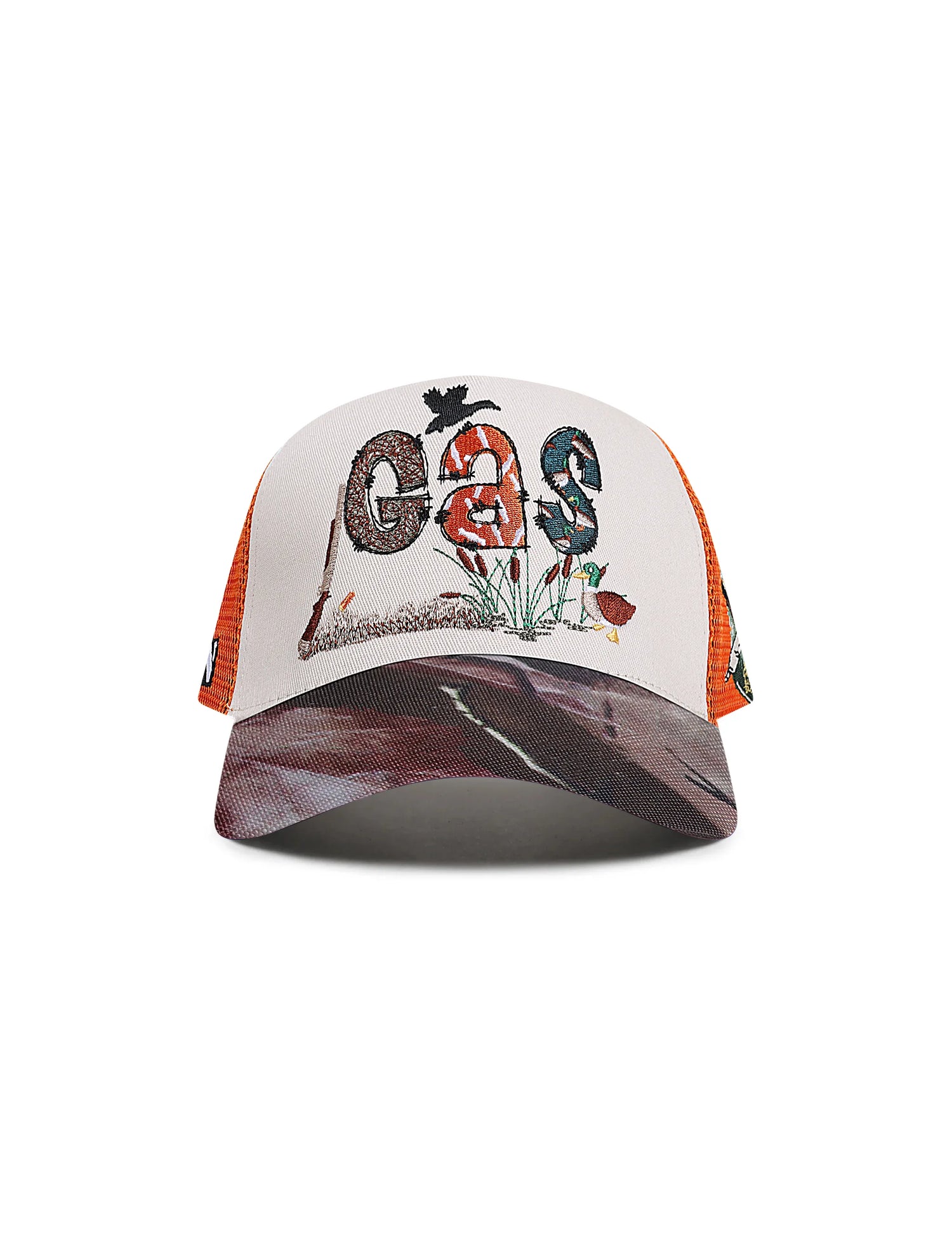 GasNYC Gas Season Trucker Hat -Cream/Orange by Denim Exchange