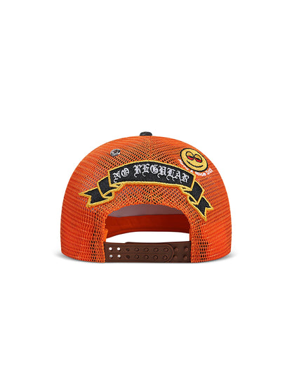 GasNYC Gas Season Trucker Hat -Cream/Orange by Denim Exchange