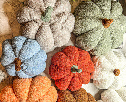 Blair Pumpkin - Handcrafted Blue Pastel Velvet Pumpkin Decor