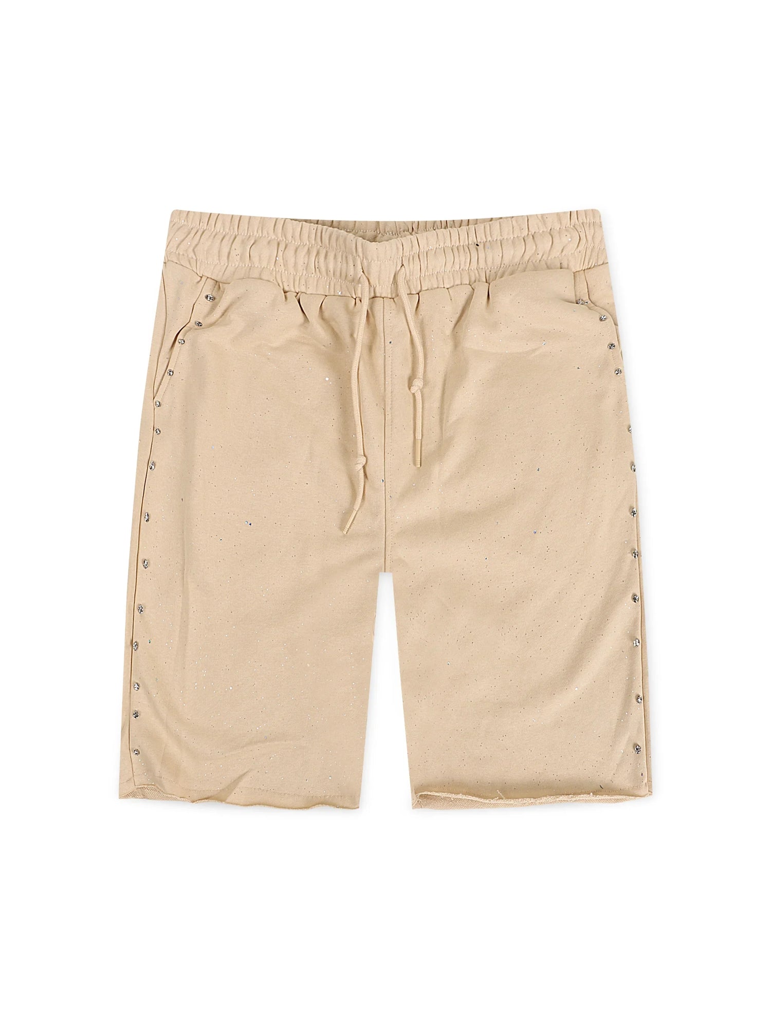 Bkys Rhinestone Shorts - Beige by Denim Exchange