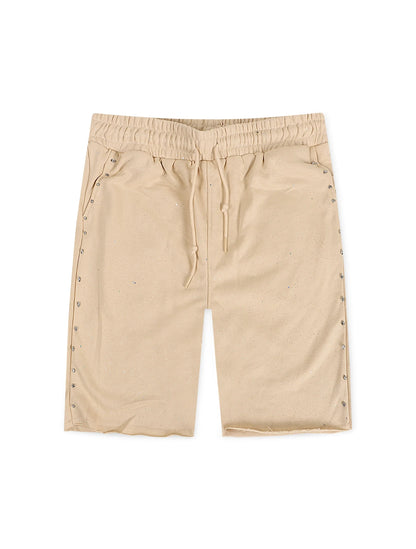 Bkys Rhinestone Shorts - Beige by Denim Exchange