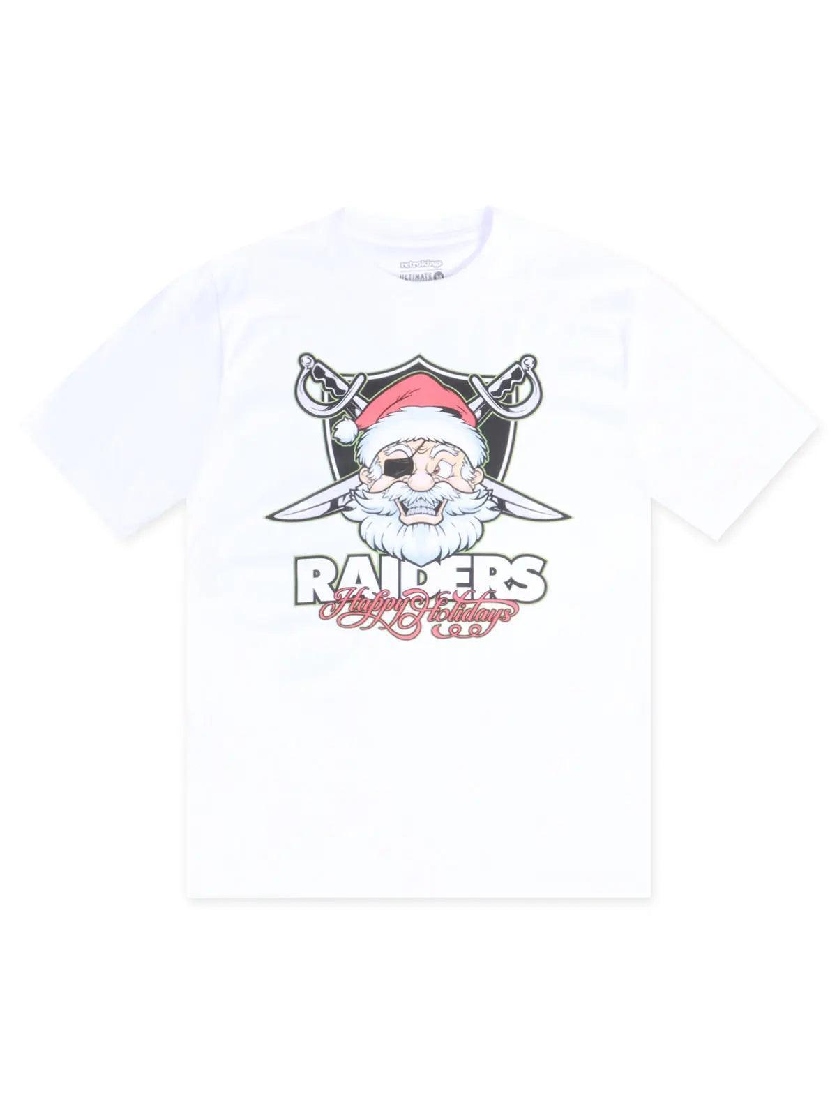 Retro Kings Raiders Santa Tee - White by Denim Exchange