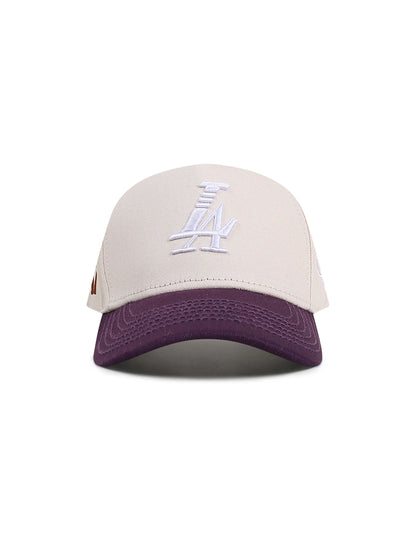 Reference Mens Paradise LA Hat - Cream/Purple by Denim Exchange