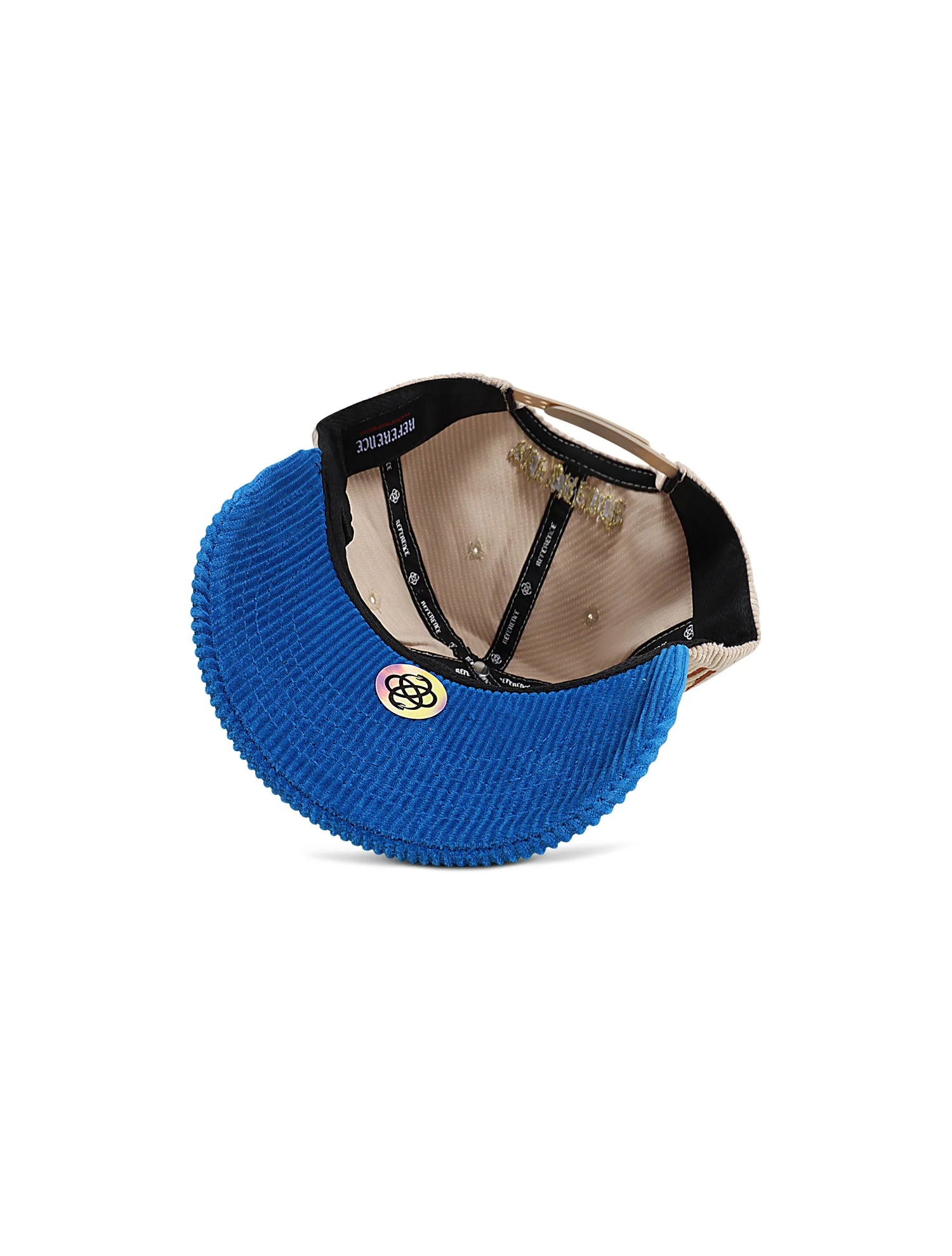 Reference Mens Paradise LA Corduroy Hat - Cream/Blue/Yellow by Denim Exchange