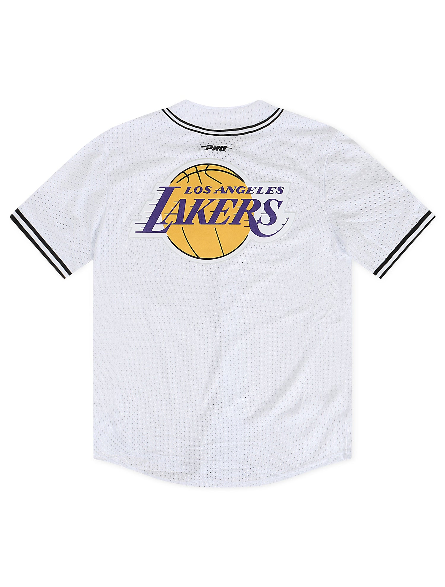 Pro Standard LA Lakers Script Tail Mesh Button Down Shirt - White/Black by Denim Exchange
