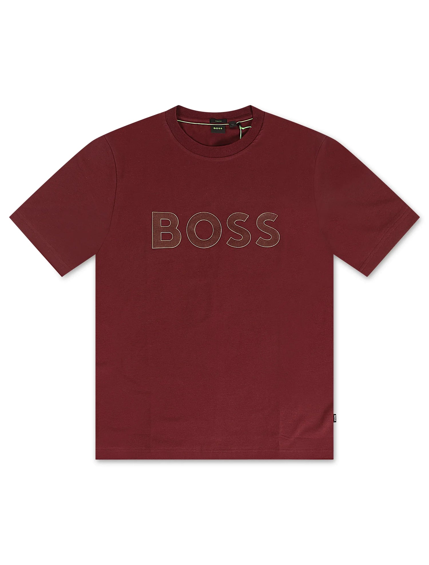 Hugo Boss Stretch Cotton Tee Logo - Burgundy by Denim Exchange