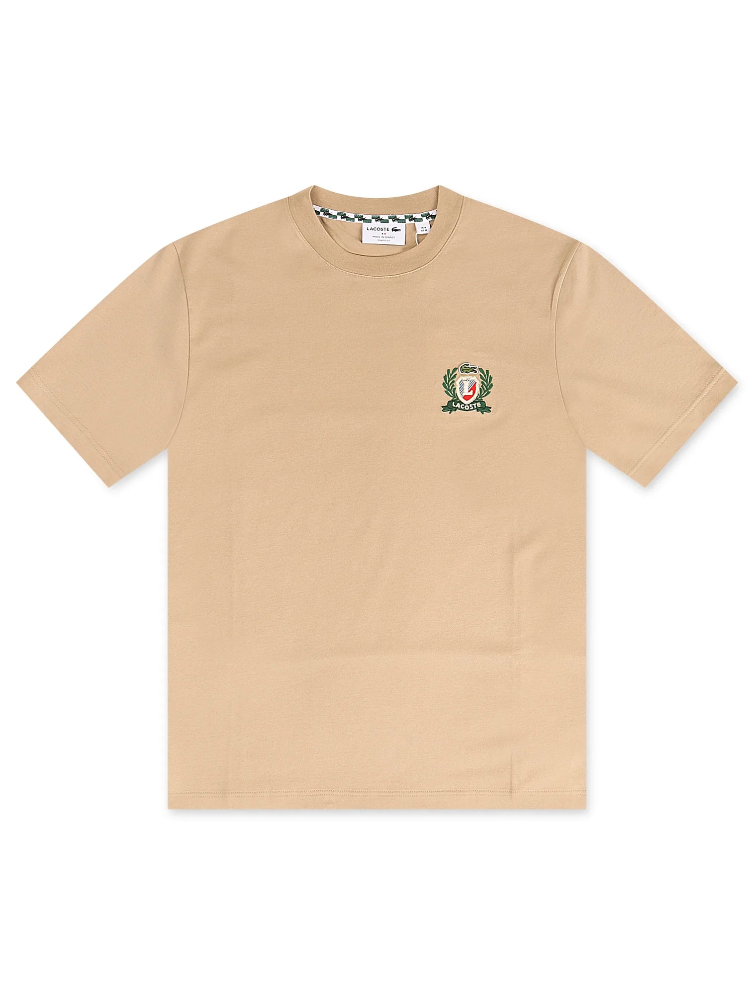 Lacoste Embroidered Badge Tee - Beige by Denim Exchange