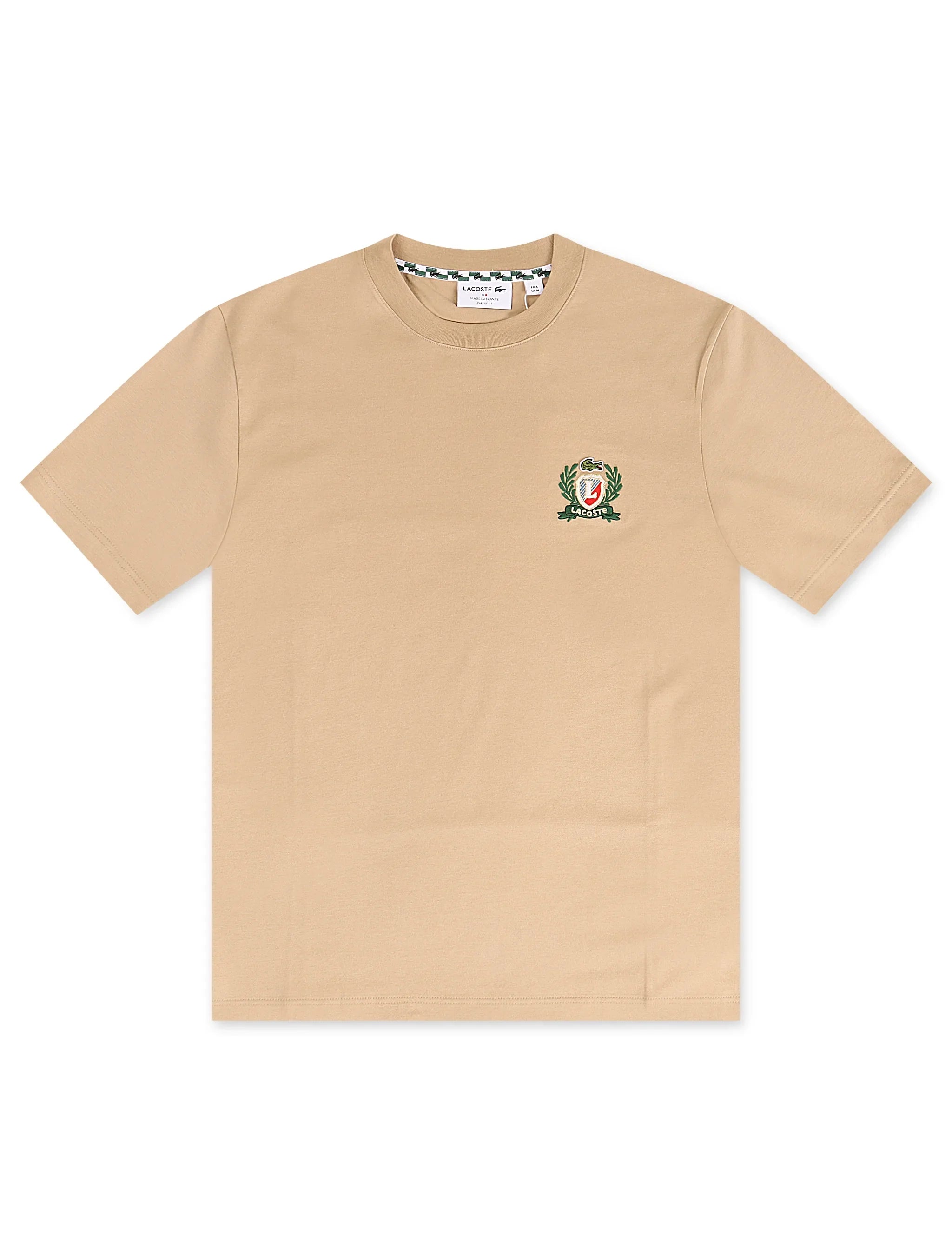 Lacoste Embroidered Badge Tee - Beige by Denim Exchange
