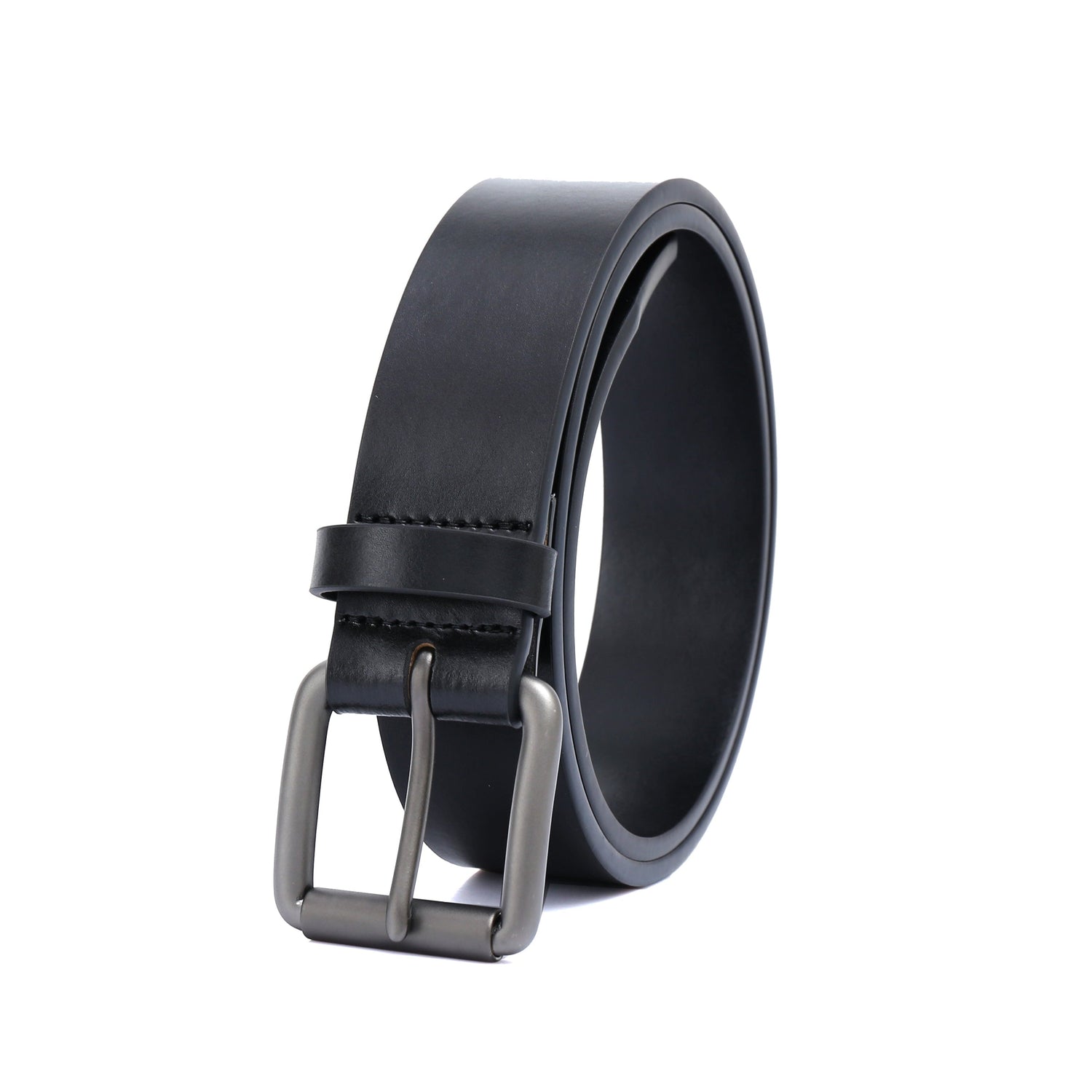 Casual belt w/ Roller buckle in Gunmetal (30-36) by Doshi FCSA