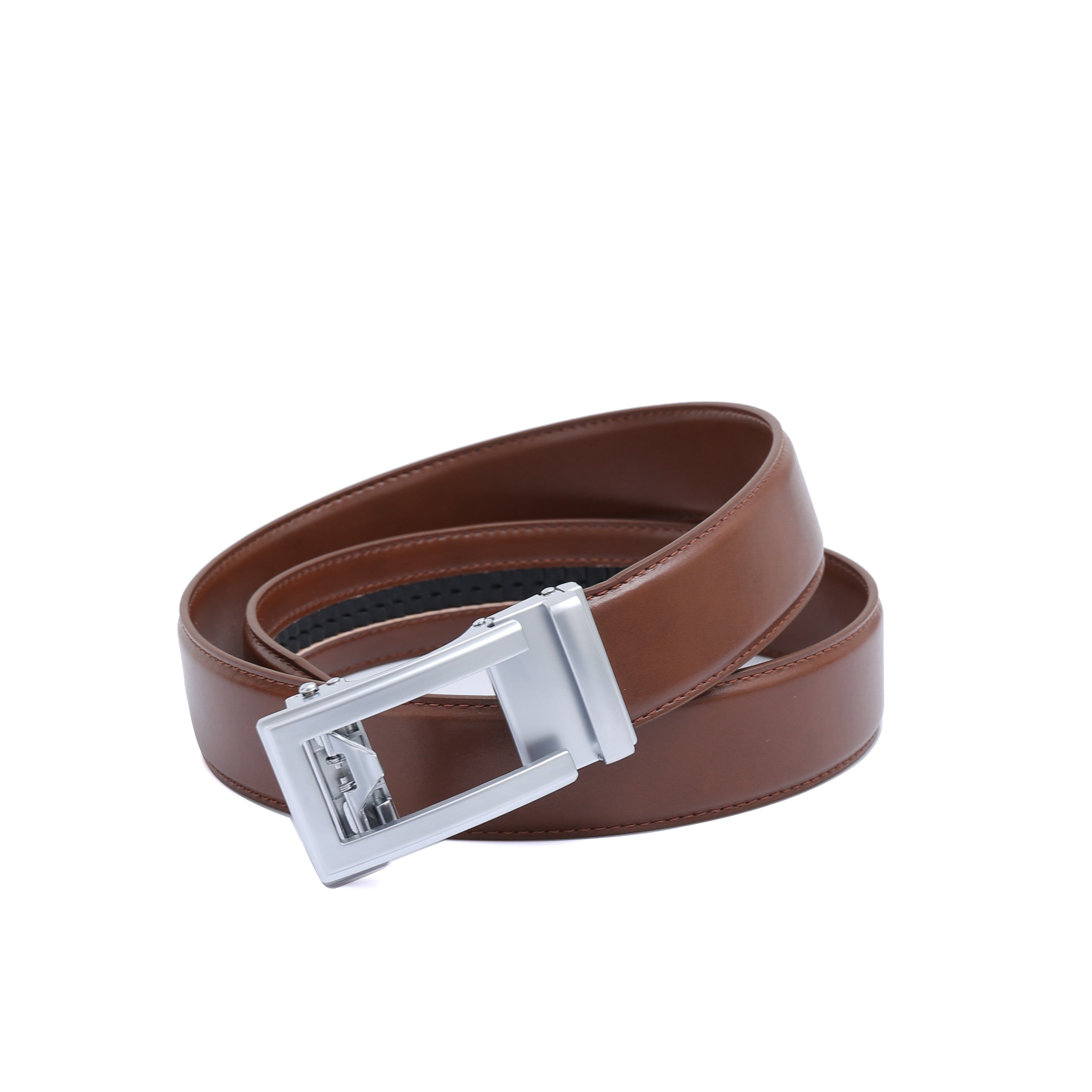 Auto 1 Vegan Belt - Silver Buckle (Brown - all sizes, Black only up to size 34) by Doshi FCSA