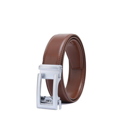 Auto 1 Vegan Belt - Silver Buckle (Brown - all sizes, Black only up to size 34) by Doshi FCSA
