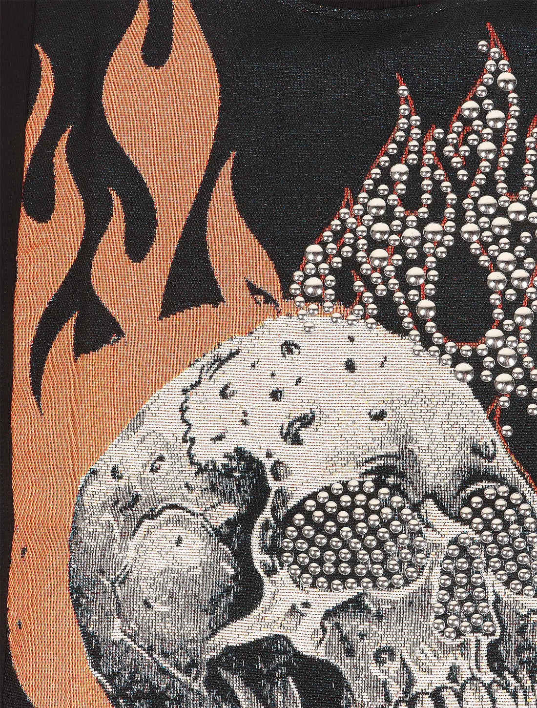 Majestik Mens Rock On Skull Tapestry Jacquard Tee - Black by Denim Exchange