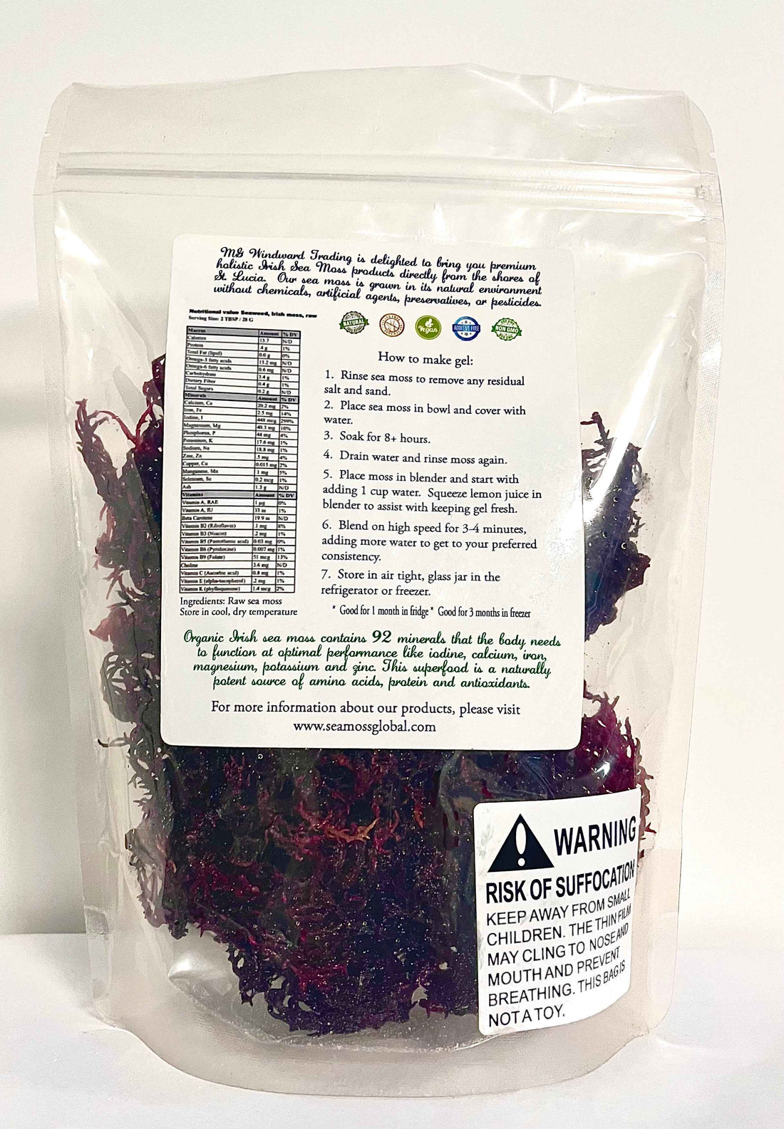 Pure Certified Wild Harvested Organic Purple Raw Sea Moss