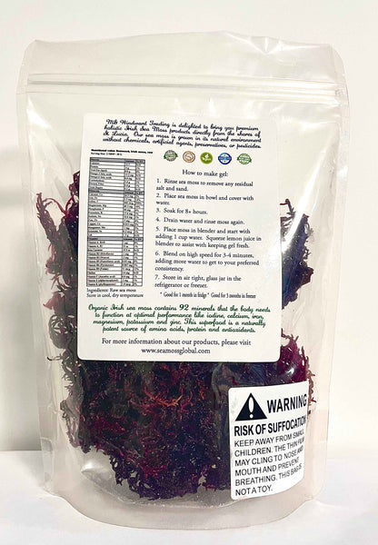 Pure Certified Wild Harvested Organic Purple Raw Sea Moss