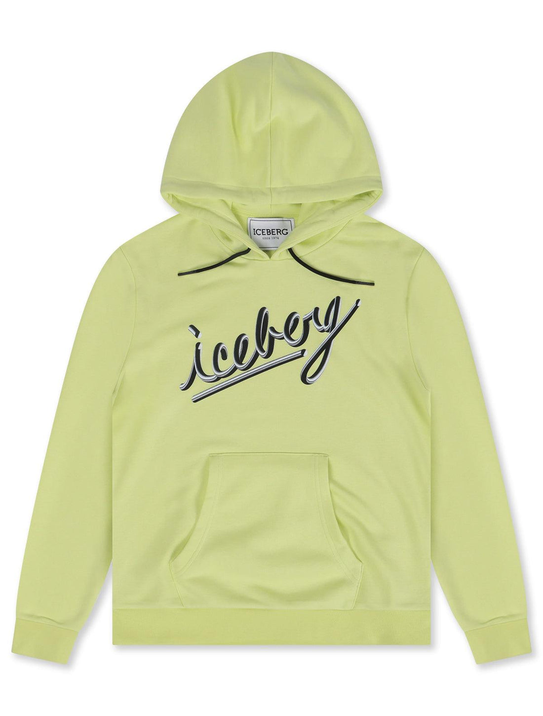 Iceberg Cursive Logo Hoodie - Lime by Denim Exchange
