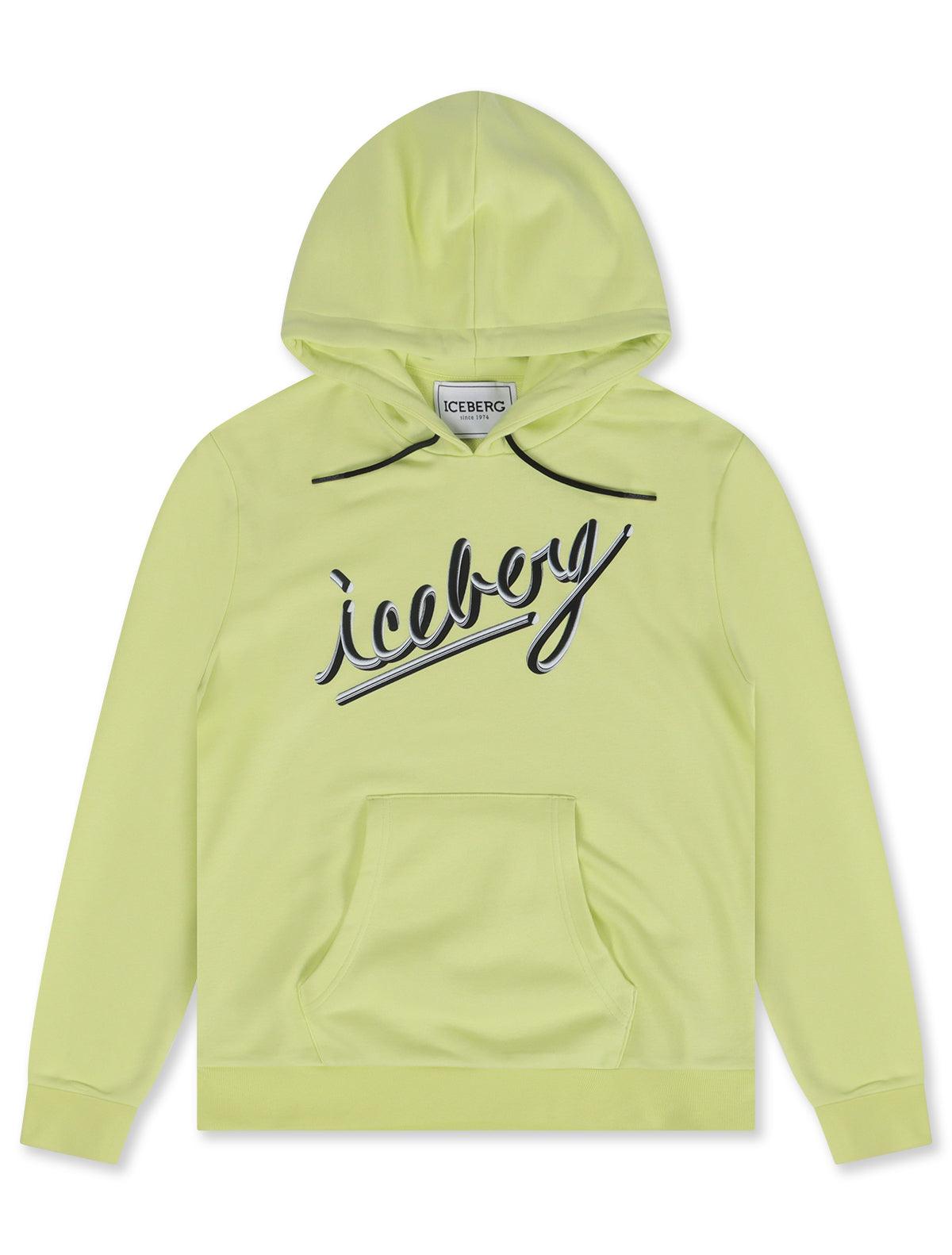 Iceberg Cursive Logo Hoodie - Lime by Denim Exchange
