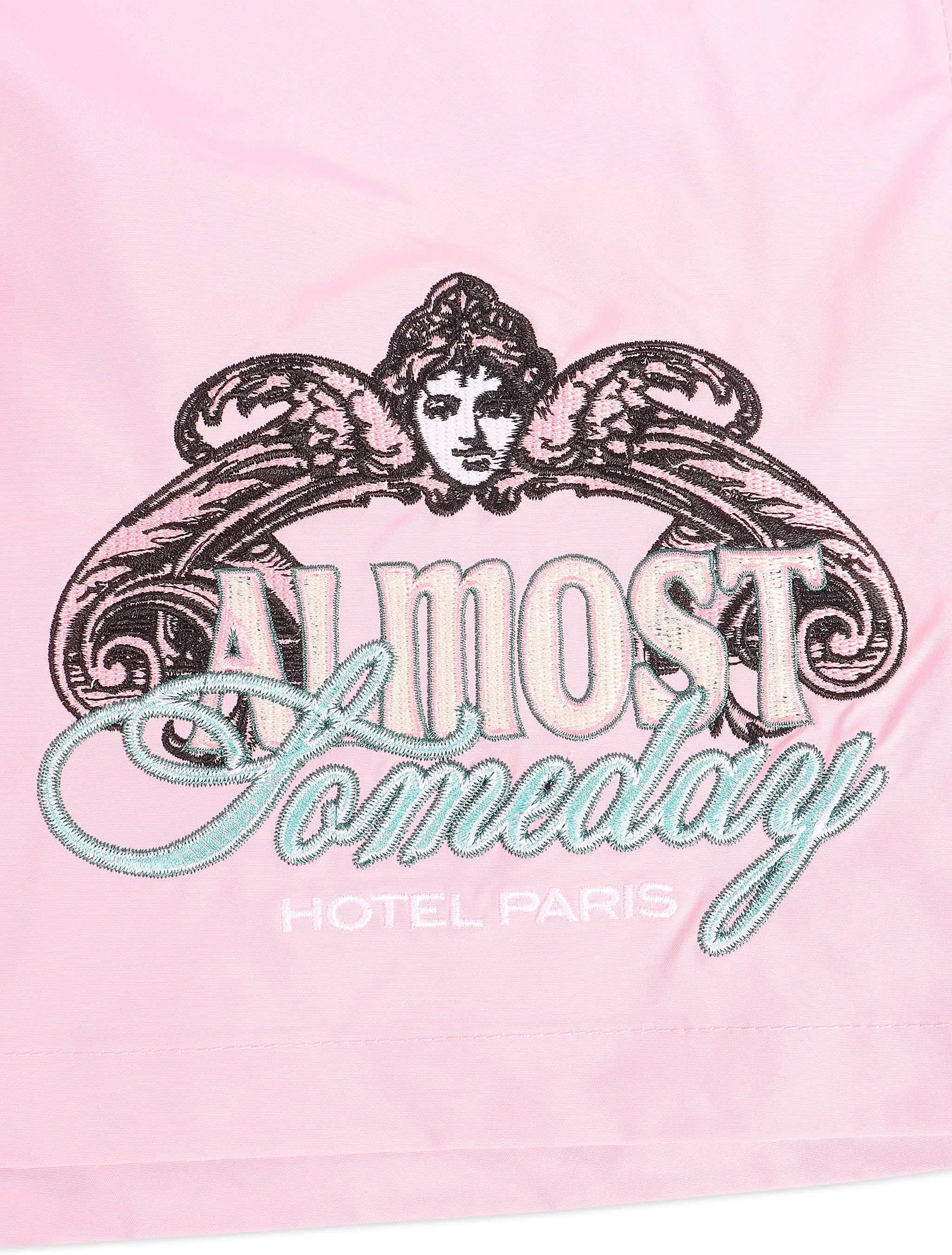 Almost Someday Prague Nylon Shorts - Pink by Denim Exchange