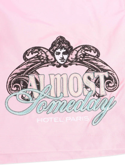 Almost Someday Prague Nylon Shorts - Pink by Denim Exchange