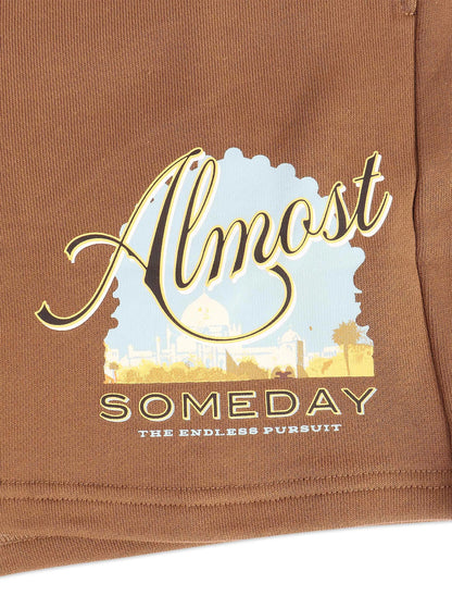 Almost Someday Bombay Terry Shorts - Brown by Denim Exchange