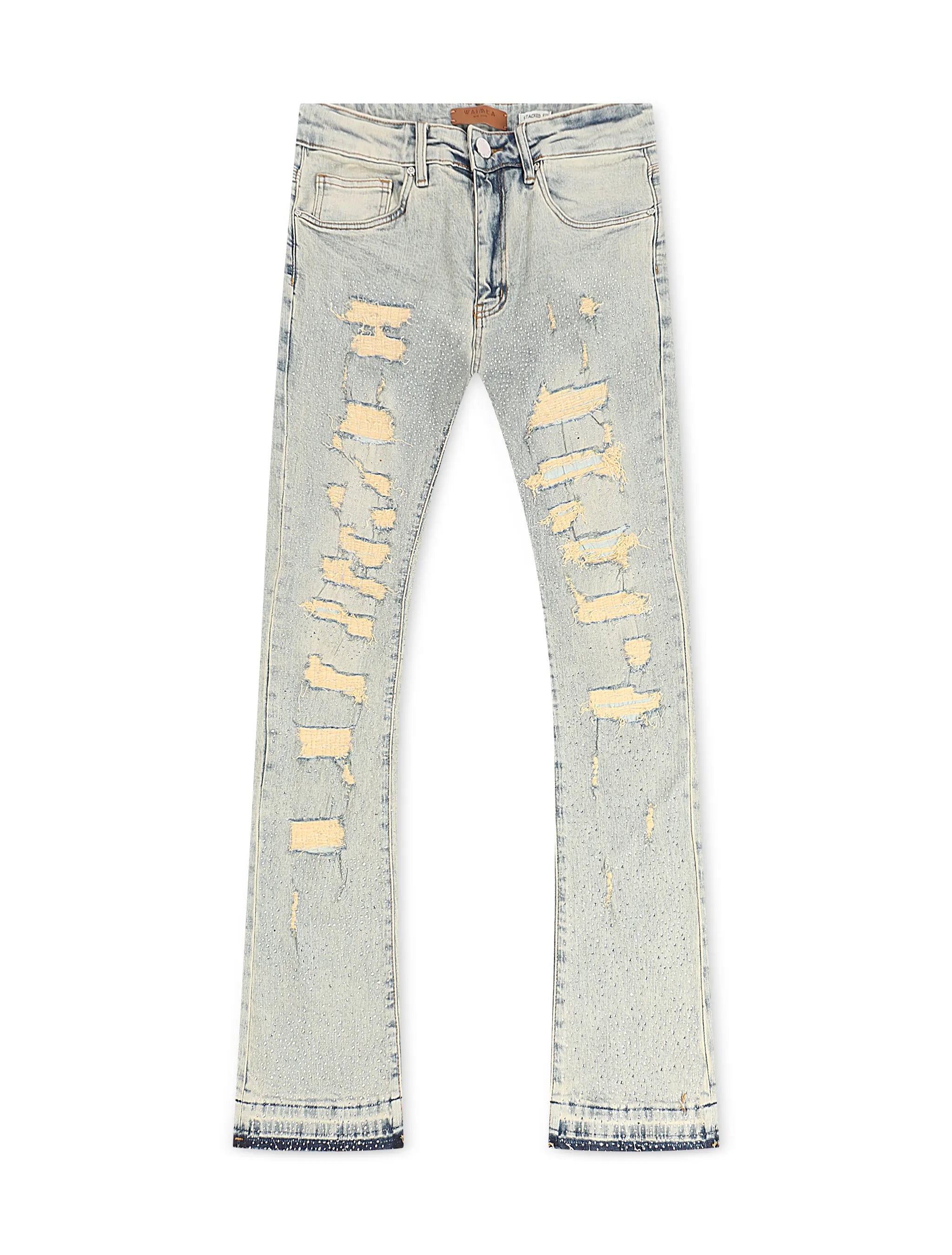 Waimea Flex Rhinestone Stacked Fit Jeans - Vintage Wash by Denim Exchange