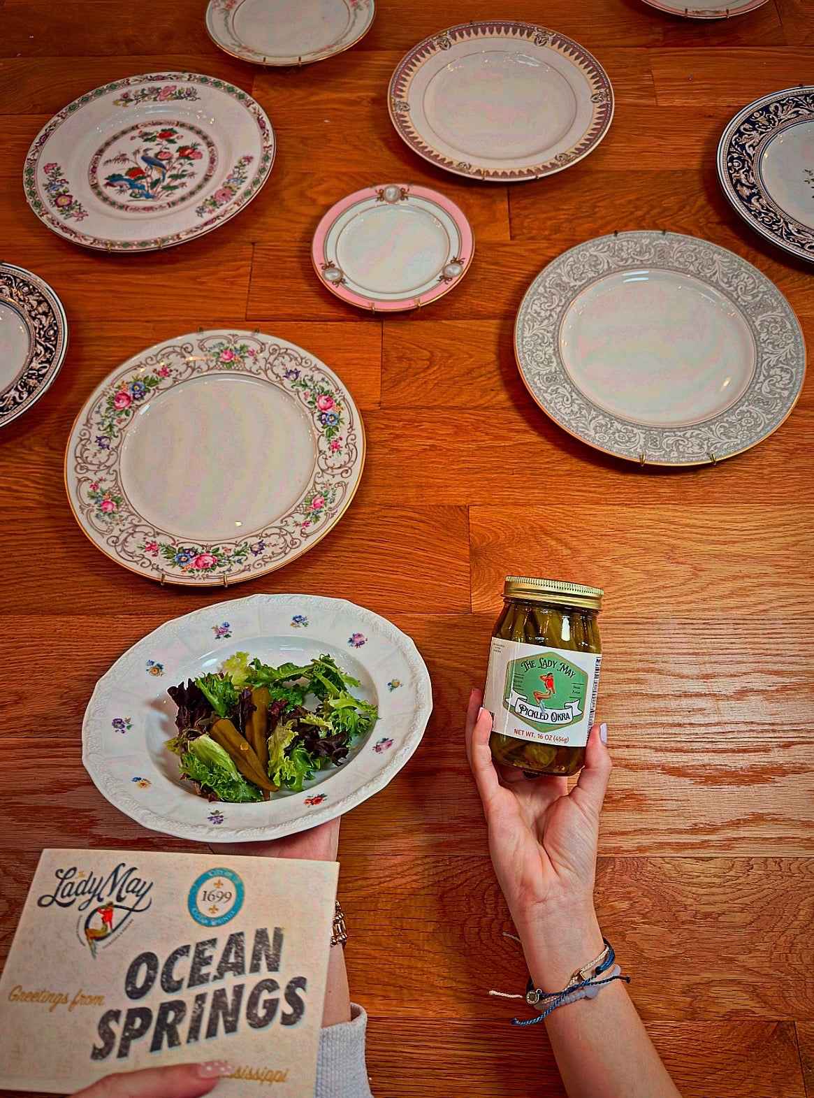 The Lady May Mild Pickled Okra - Small Batch Southern Garlic Dill Okra