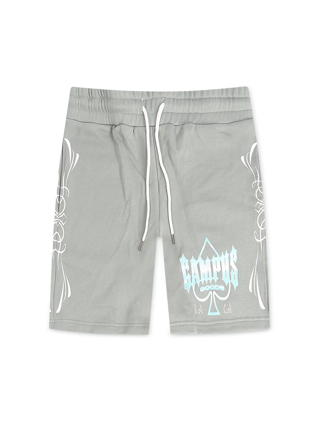 Campus Chrome Fleece Shorts - Green by Denim Exchange